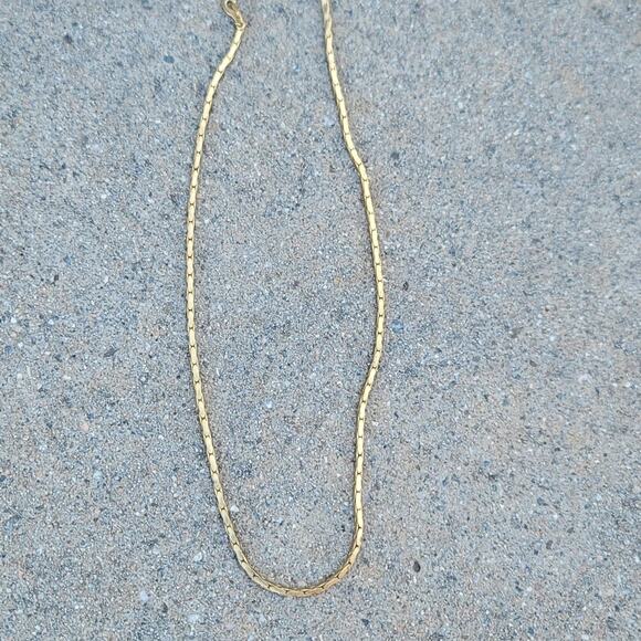 18" Vtg 14k GP Gold Plated Necklace - Picture 2 of 4
